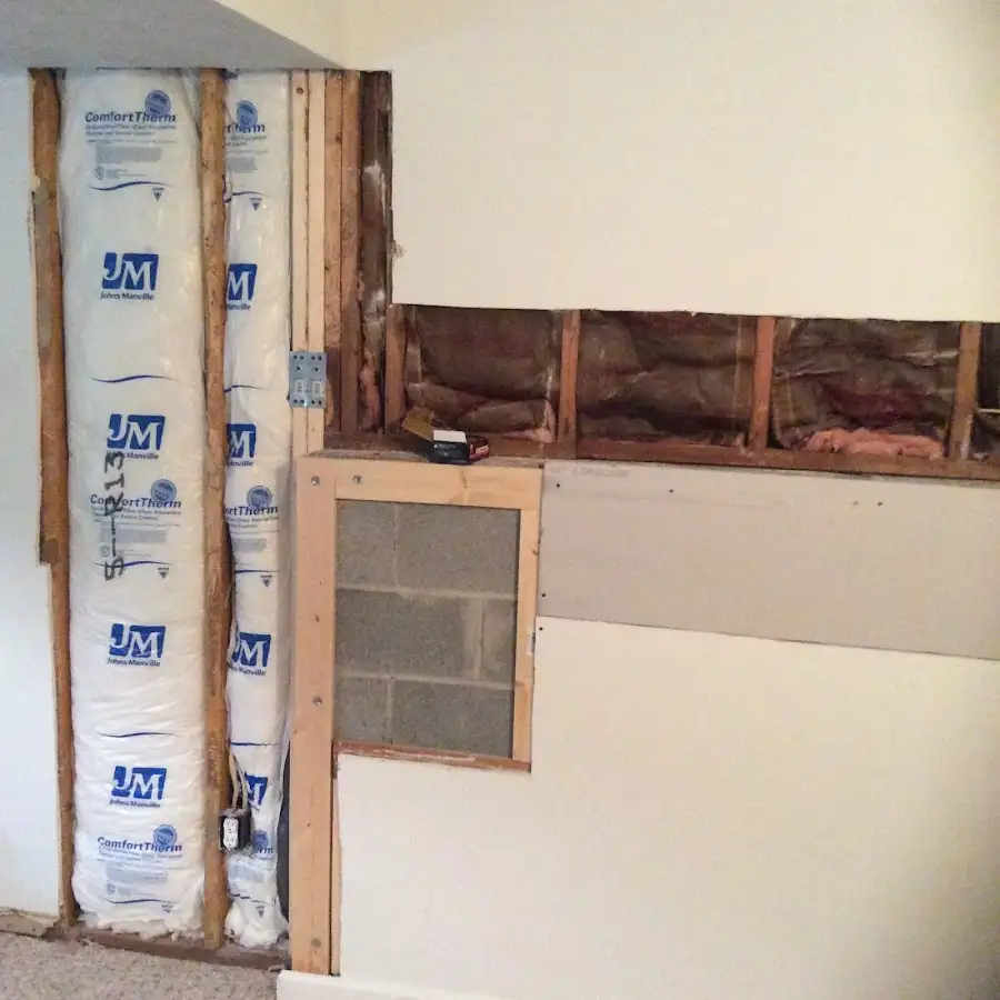 Wall insulation replacement during Basement Flood Cleanup in Bonham